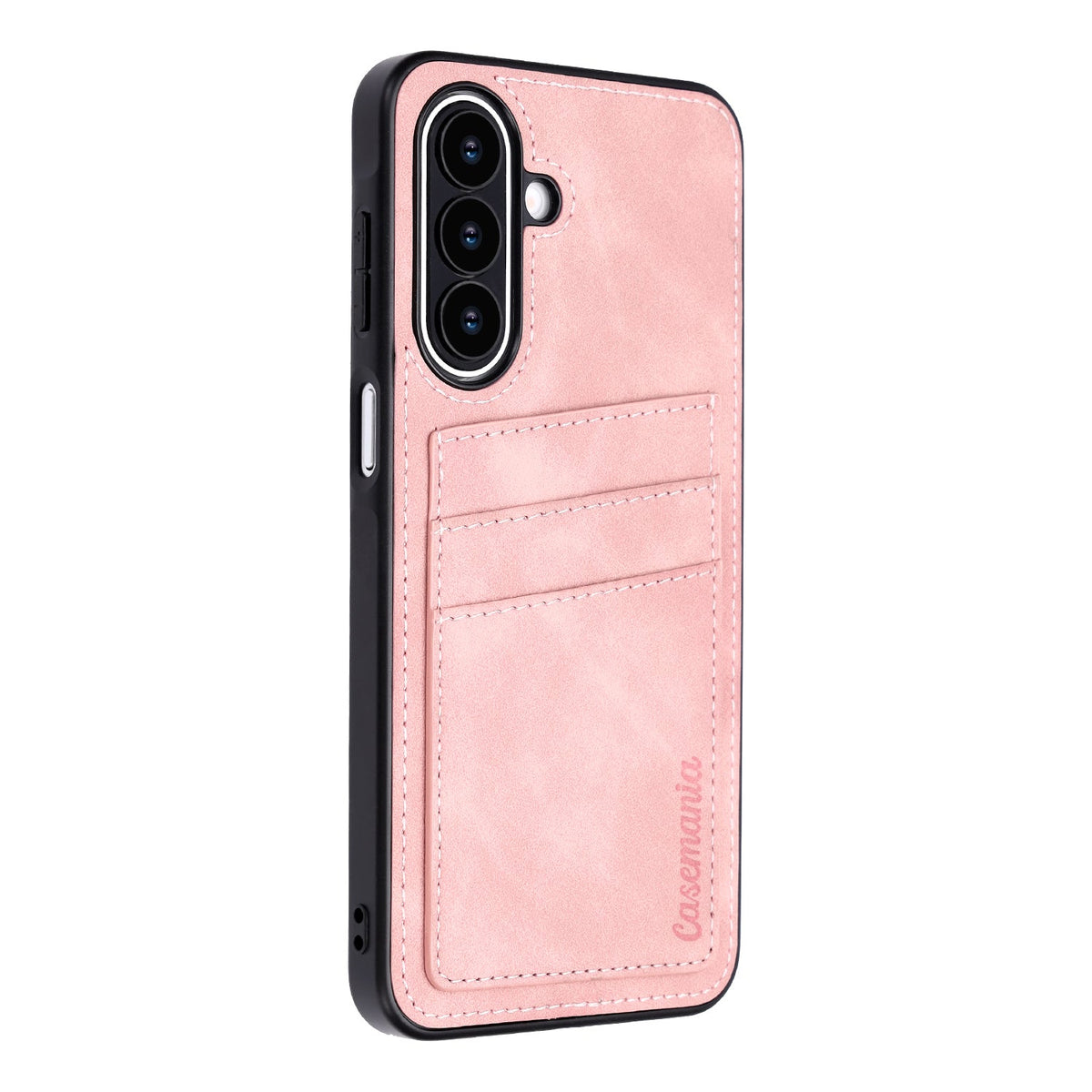 Samsung Galaxy A27 Case - Pale Pink - Faux Leather Back Cover with Card Holder