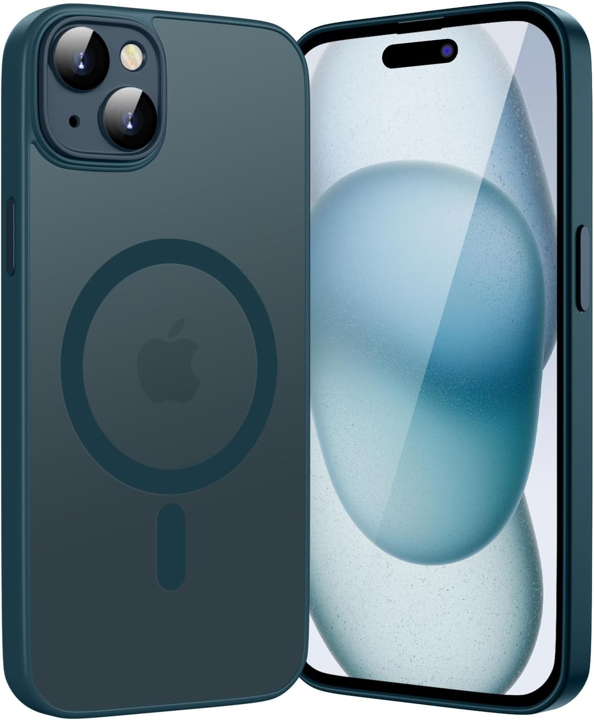 iPhone 15 Hoesje - Blauw - Matte Armor MagSafe Back Cover