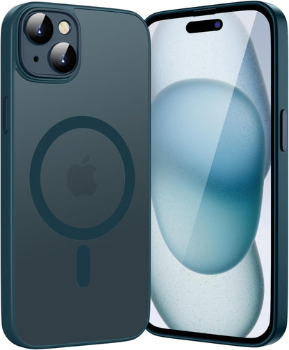 iPhone 15 Hoesje - Blauw - Matte Armor MagSafe Back Cover