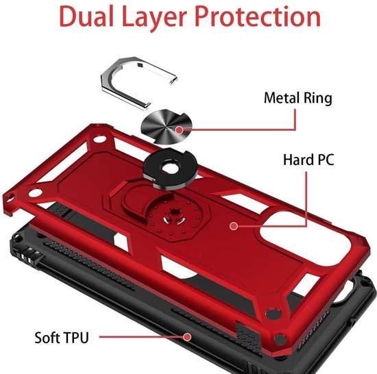 Samsung Galaxy S20 Hülle - Rot - Armor-Ständer-Backcover