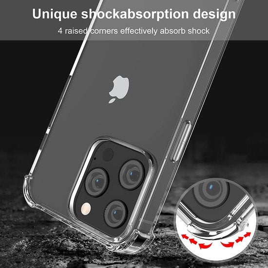 Apple iPhone 14 Pro Max Hoesje - Transparant - Siliconen Back Cover met Telefoonkoord