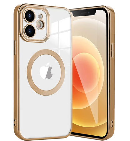 iPhone 12 Hoesje - Goud - Siliconen Magsafe Back Cover