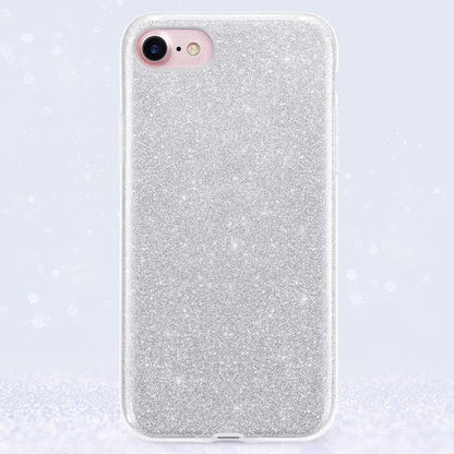 Apple iPhone 7 Hoesje - Zilver - Glitter Back Cover