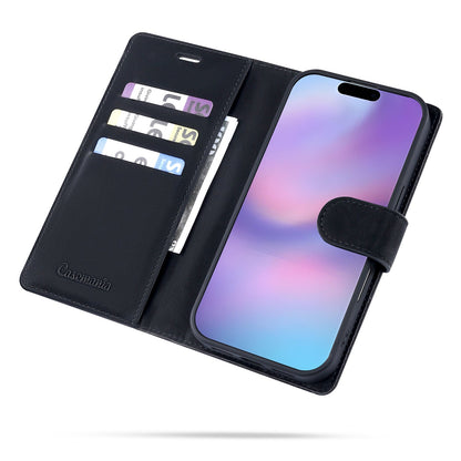 Apple iPhone 18 Pro Hoesje - Onyx Black - 2 in 1 Velvet Bookcase