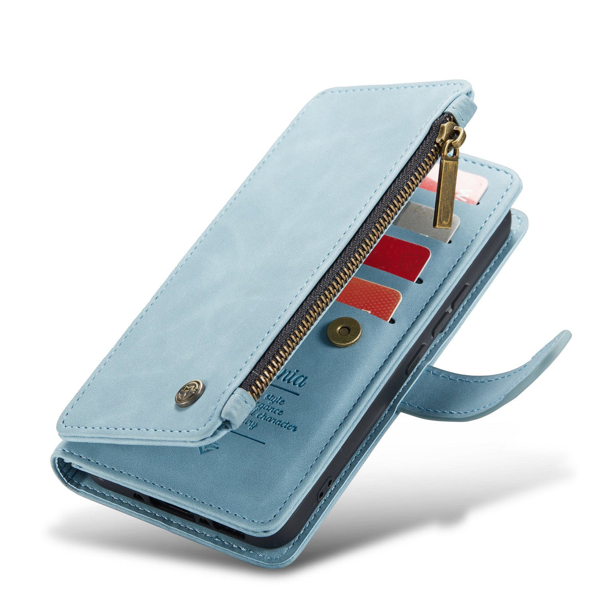 Samsung Galaxy A55 5G Hoesje - Aqua Blue - Luxe Bookcase met Rits