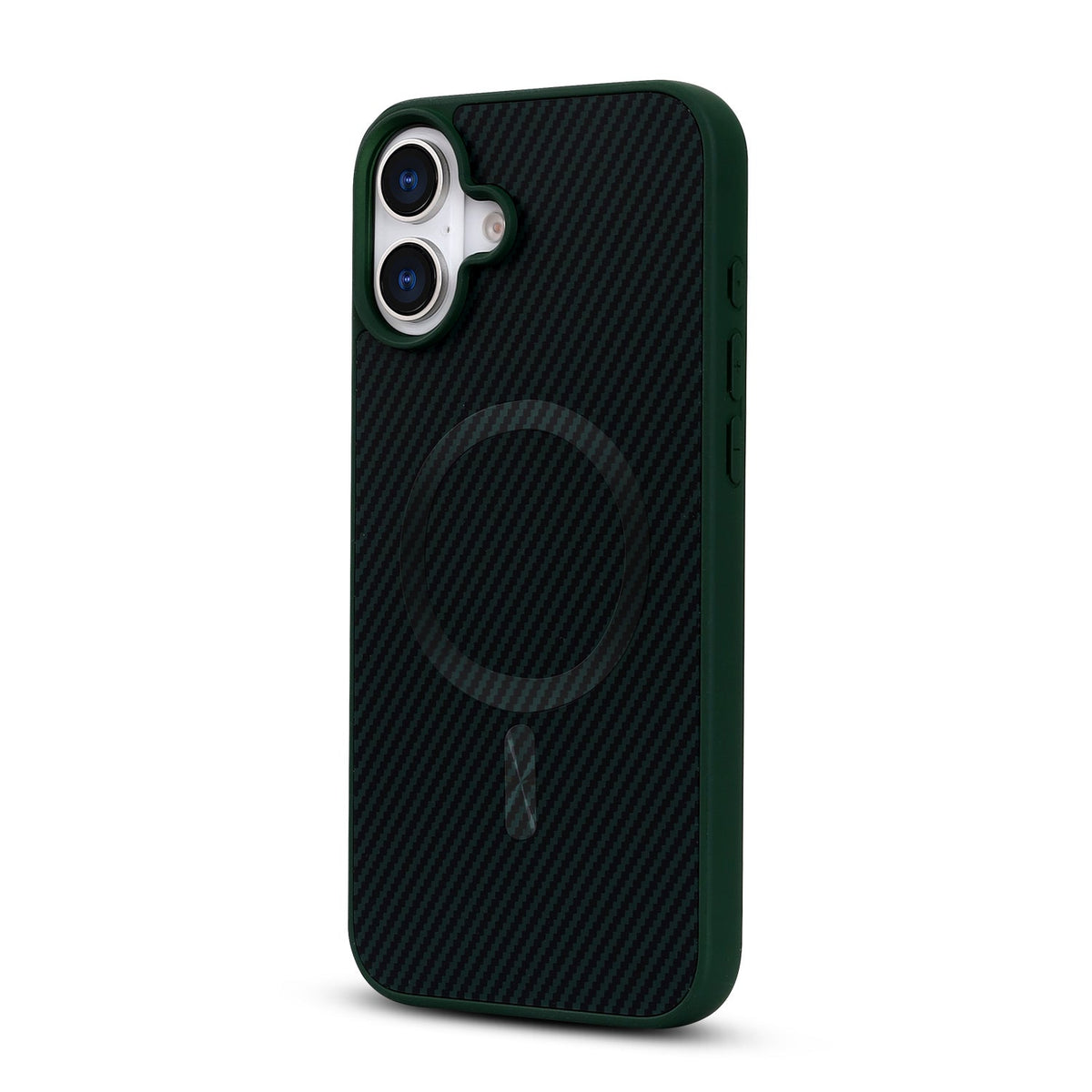 Apple iPhone 16 Hülle - Grün - Carbon-MagSafe-Backcover