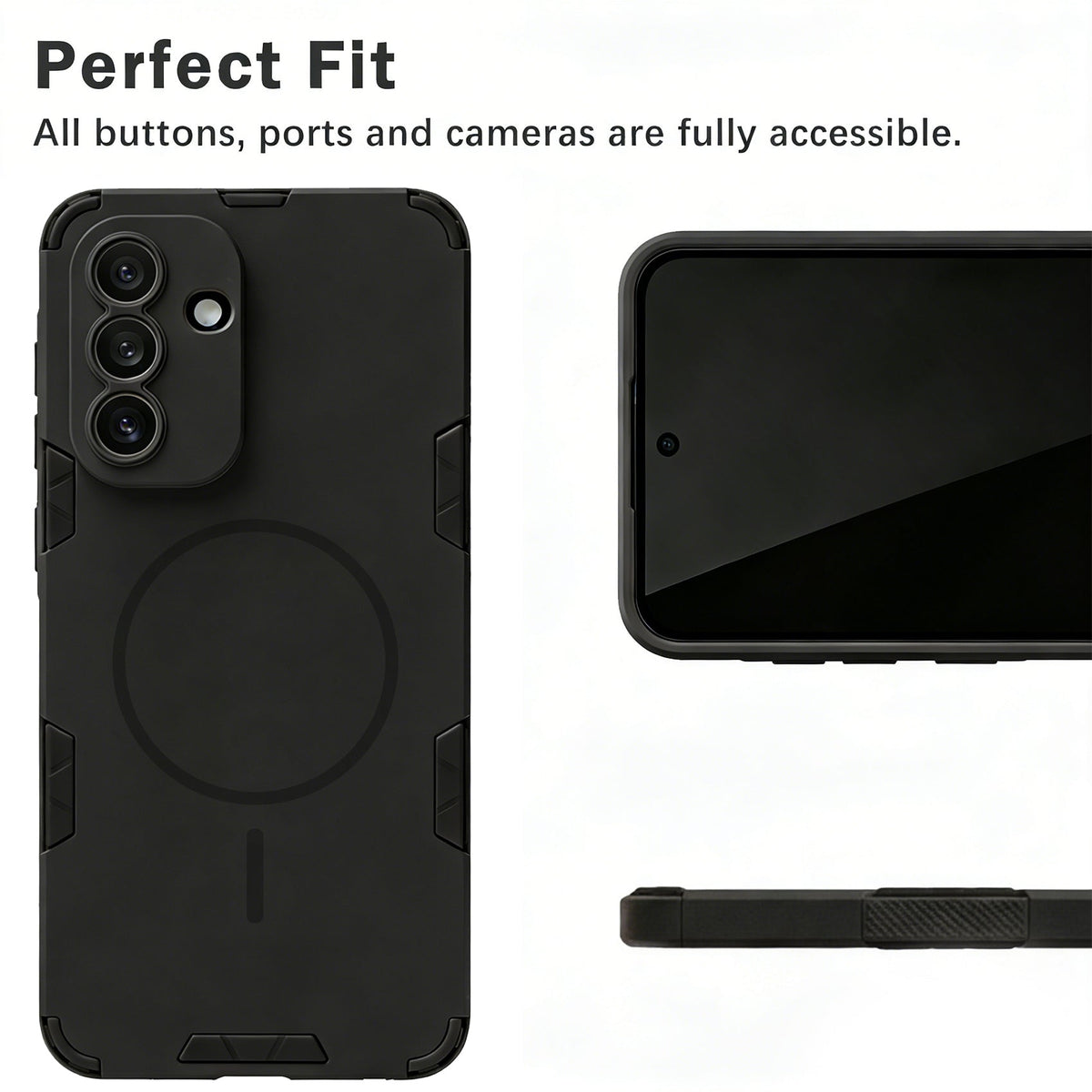 Samsung Galaxy A57 Case - Matte Black - Frosted Matte Hard Case MagSafe Back Cover
