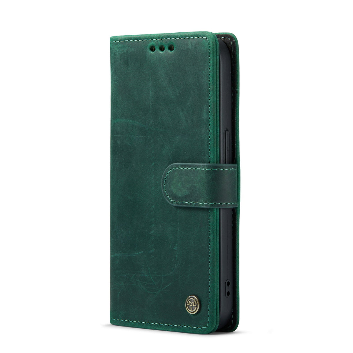 Apple iPhone 14 Pro Max Hoesje - Groen - Echt Leren Bookcase