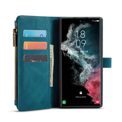 Samsung Galaxy S25 Ultra Case - Emerald Green - Luxury Wallet Case with Zipper