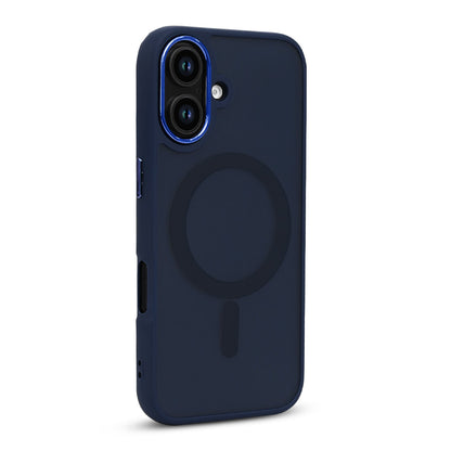 iPhone 16 Hoesje - Blauw - Matte Armor MagSafe Back Cover