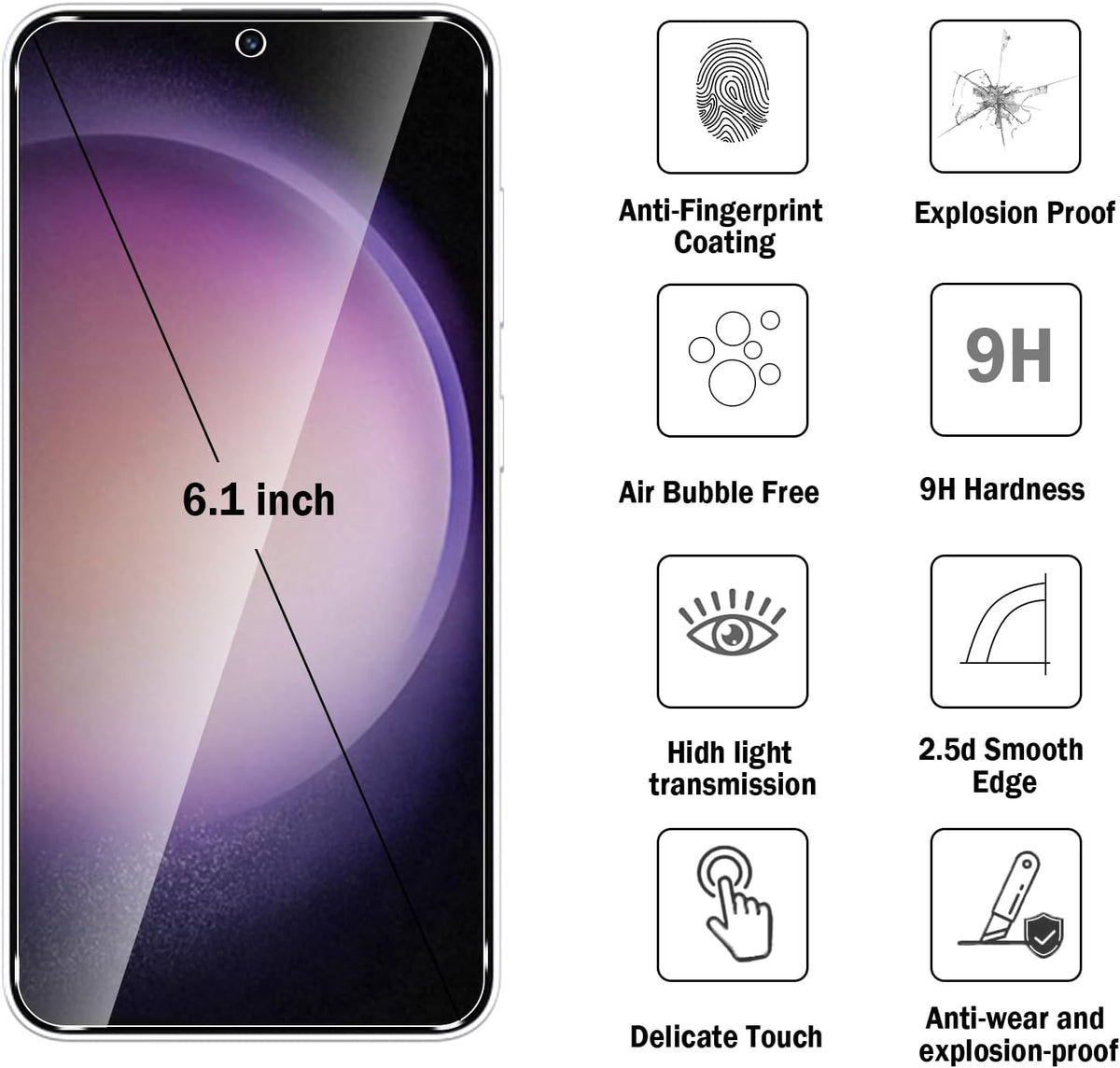 Samsung Galaxy S24 Screenprotector - Full Cover - 2 Stuks