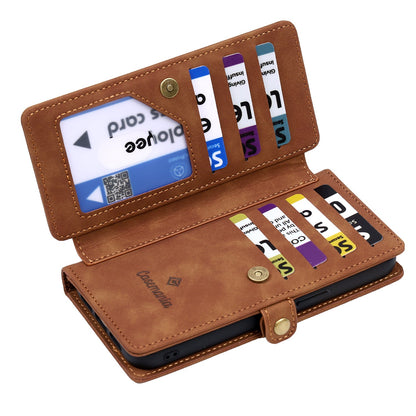 Apple iPhone 18 Pro Max Hoesje - Sienna Brown - Luxe 2 in 1 Bookcase met 10 Kaart Vakken en Polskoord