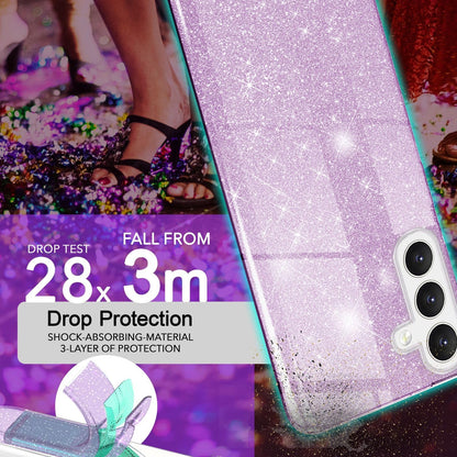 Samsung Galaxy A16 Hoesje - Paars - Glitter Back Cover
