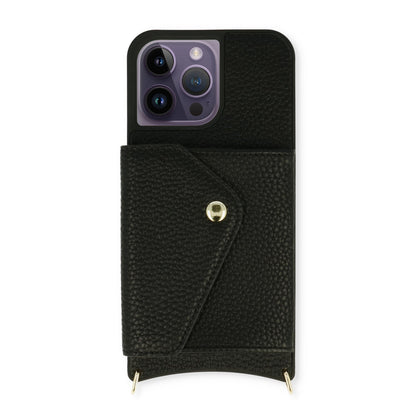 Apple iPhone 14 Pro Max Case - Black - Luxury Back Cover with Phone Strap