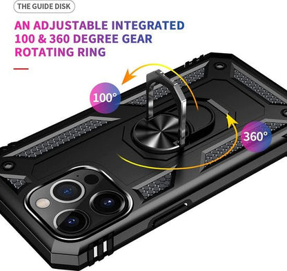 Apple iPhone 13 Pro Hoesje - Zwart - Armor Kickstand Back Cover