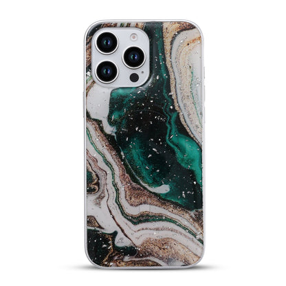Apple iPhone 16 Pro Hoesje - Groen - Marmer MagSafe Back Cover