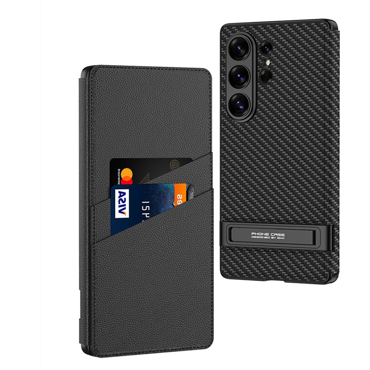 Samsung Galaxy S26 Ultra Hoesje - Carbon - New Design Dunne book Kickstand Bookcase