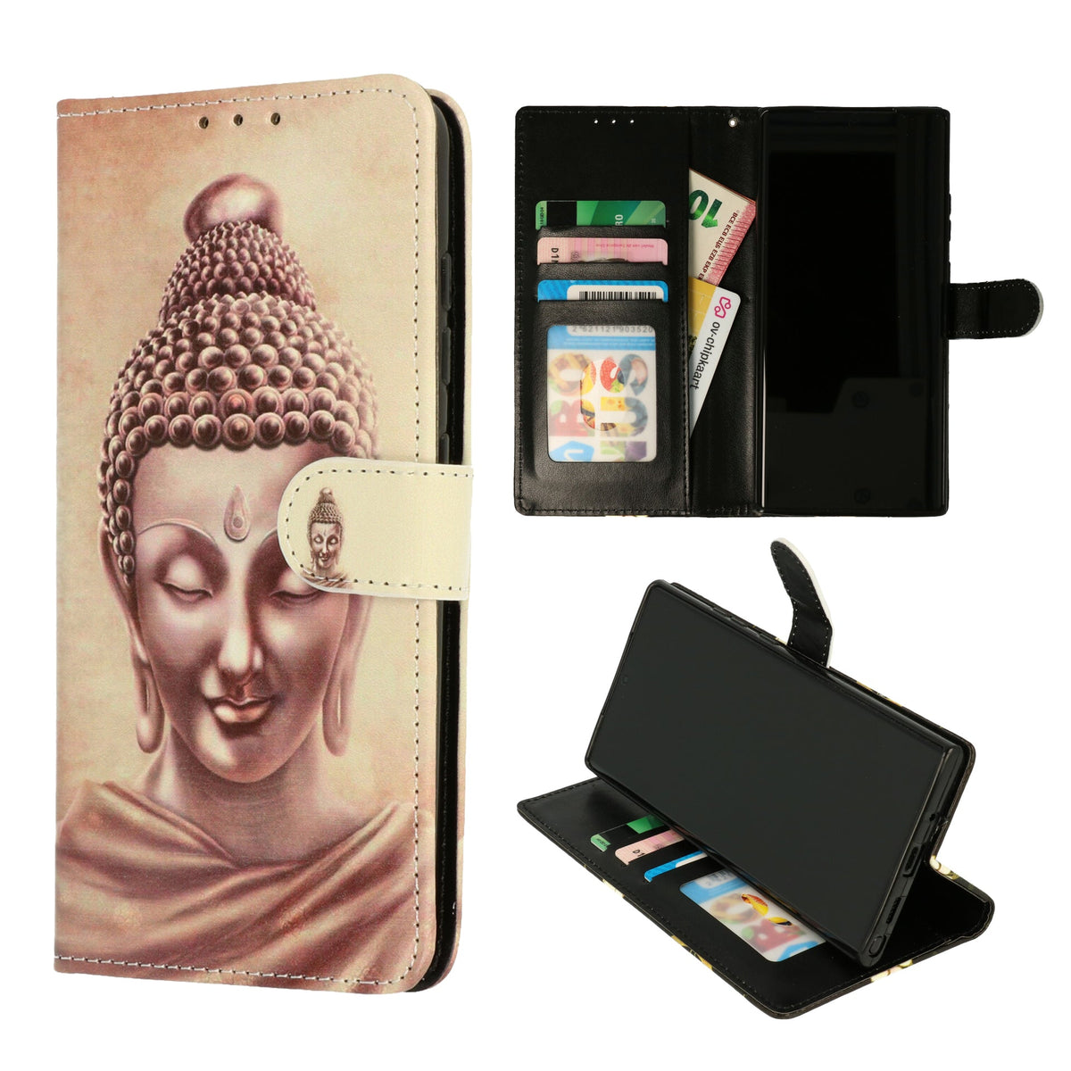 Samsung Galaxy M23 Hoesje - Buddha Goud - Print Bookcase