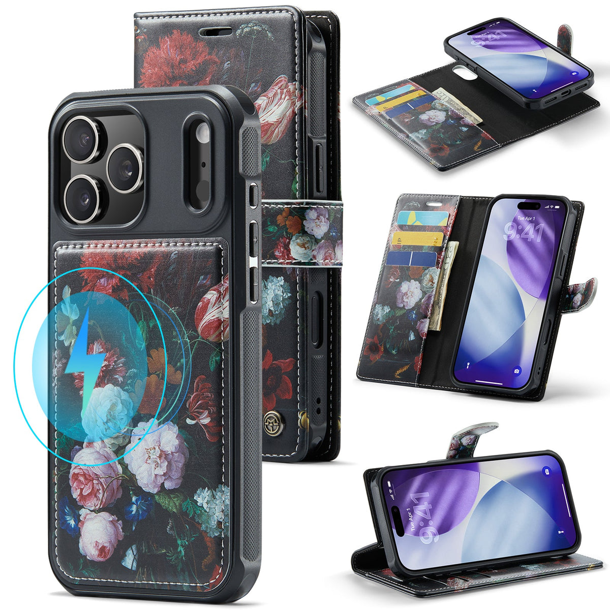 Apple iPhone 17 Pro Max Hoesje - Stilleven met Bloemen - 2 in 1 MagSafe Bookcase