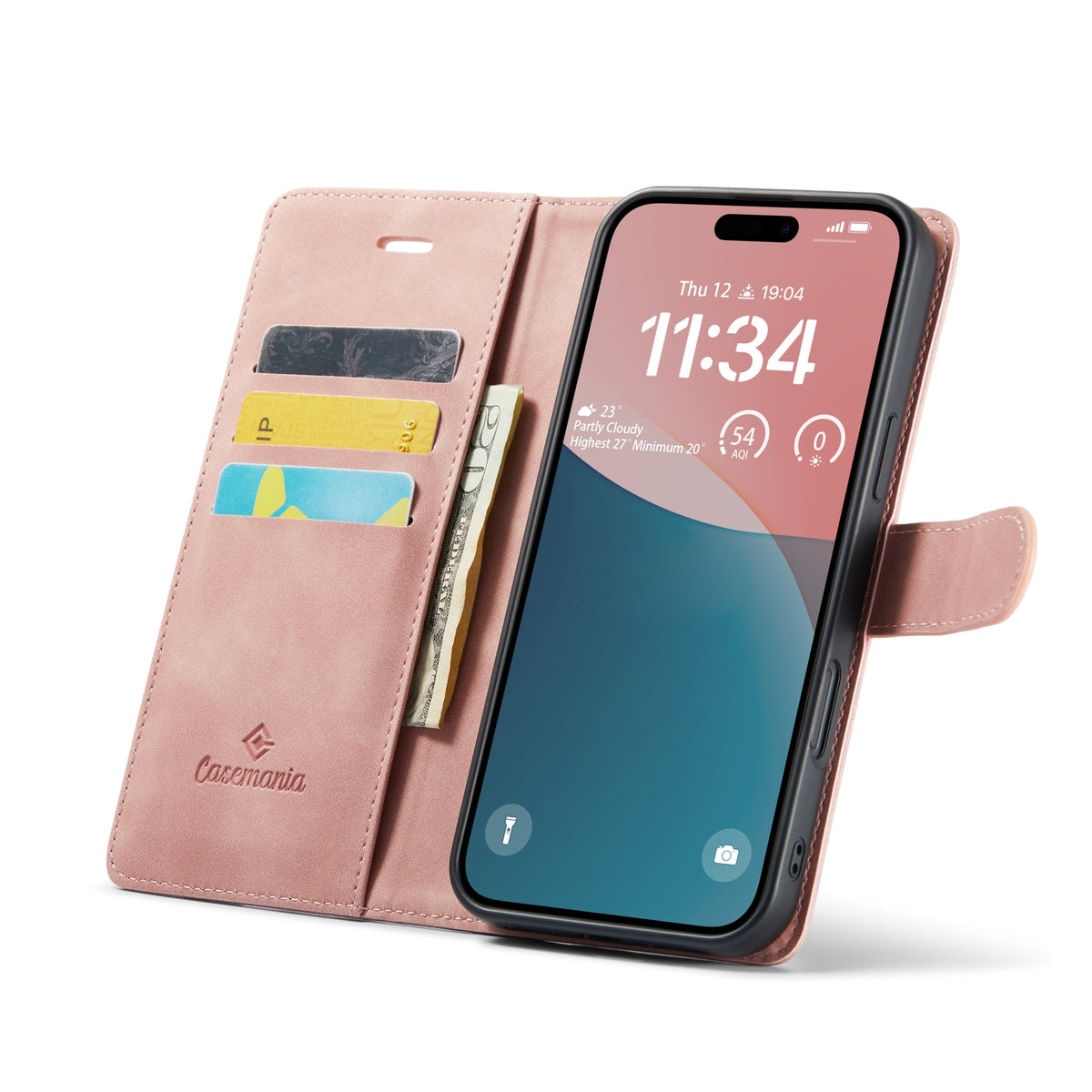 Apple iPhone 16 Plus Hoesje - Pale Pink - 2 in 1 Bookcase