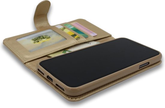 Samsung Galaxy A71 Hoesje - Goud - Luxe Bookcase met Rits