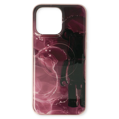 Apple iPhone 15 Hoesje - Rood - Siliconen Marmer MagSafe Back Cover