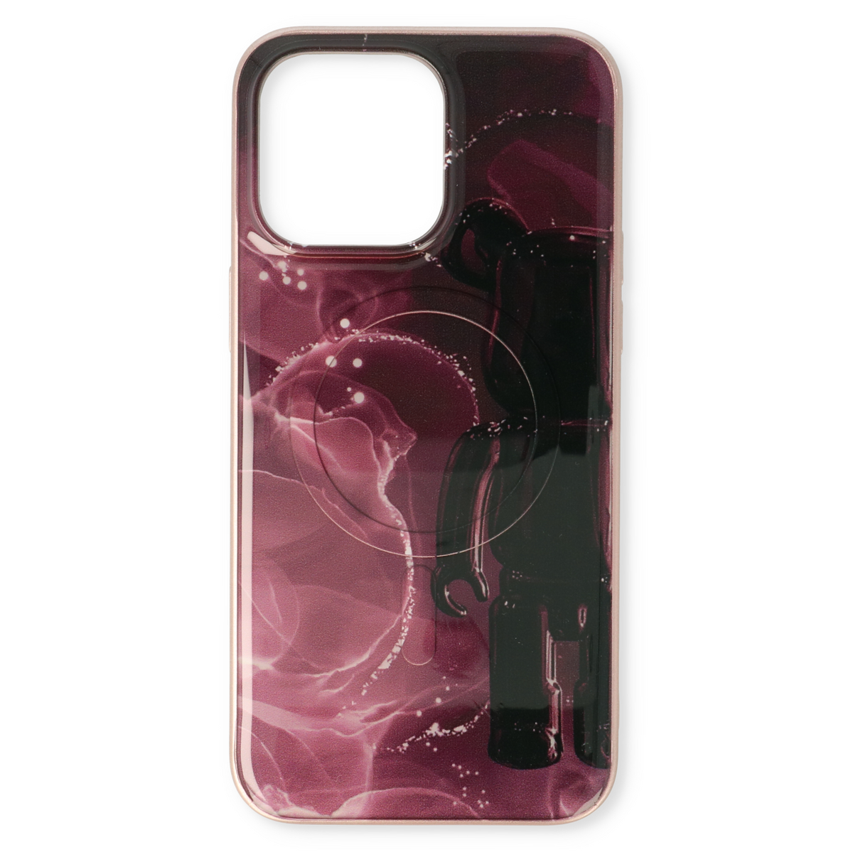 Apple iPhone 15 Plus Hoesje - Rood - Siliconen Marmer MagSafe Back Cover