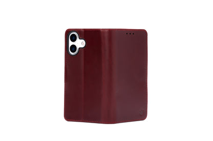 Echt Leren Portemonnee Bookcase | iPhone 17 Exclusive