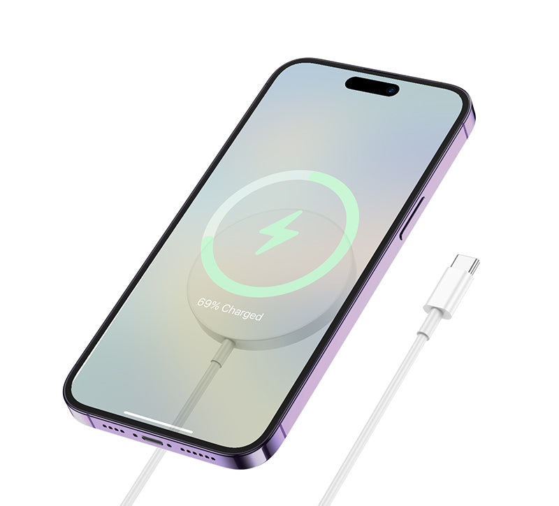Draadloze Lader 15W | MagSafe-Compatibel Snel Oplader met USB-C Kabel
