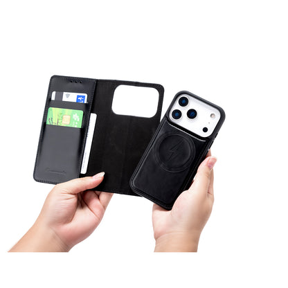 Snap Leather | MagSafe-Compatibel 2-in-1 Leren Bookcase | iPhone 17 Exclusive