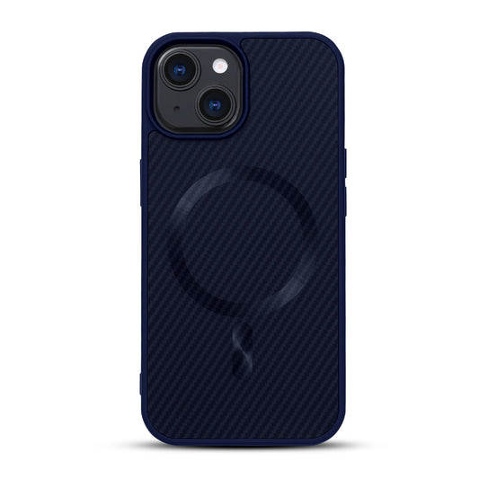 Apple iPhone 15 Plus Hülle - Blau - Carbon-MagSafe-Backcover