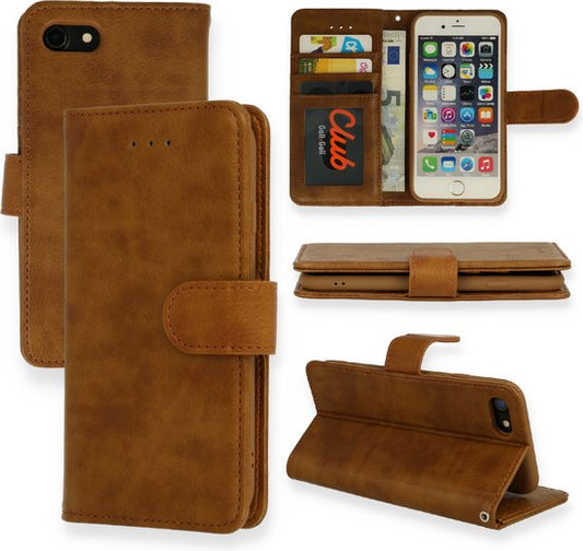 Apple iPhone SE (2020) Hoesje - Bruin - Luxe Bookcase
