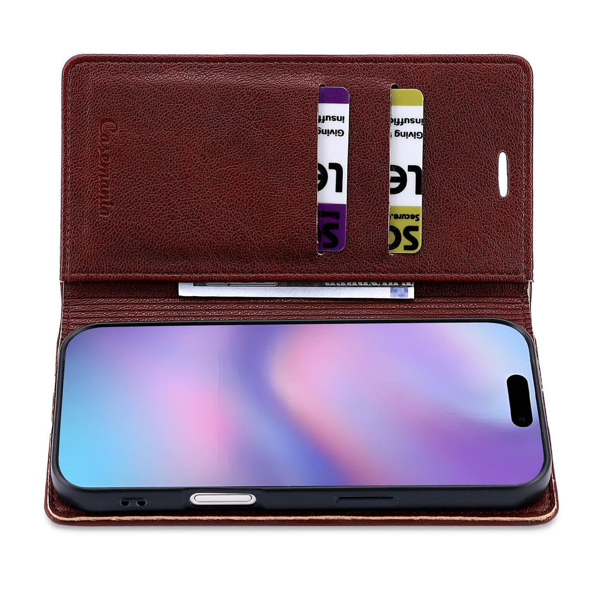 iPhone 13 Hoesje - Burgundy Red - Dunne Leather-look Back Cover