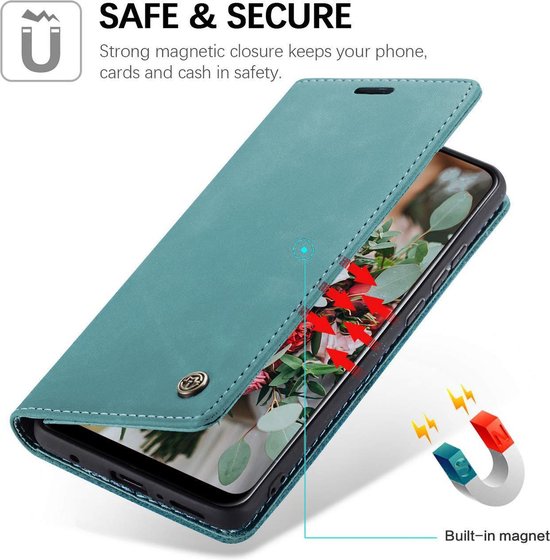 Oppo A94 Hoesje - Aqua Blue - Dunne Bookcase