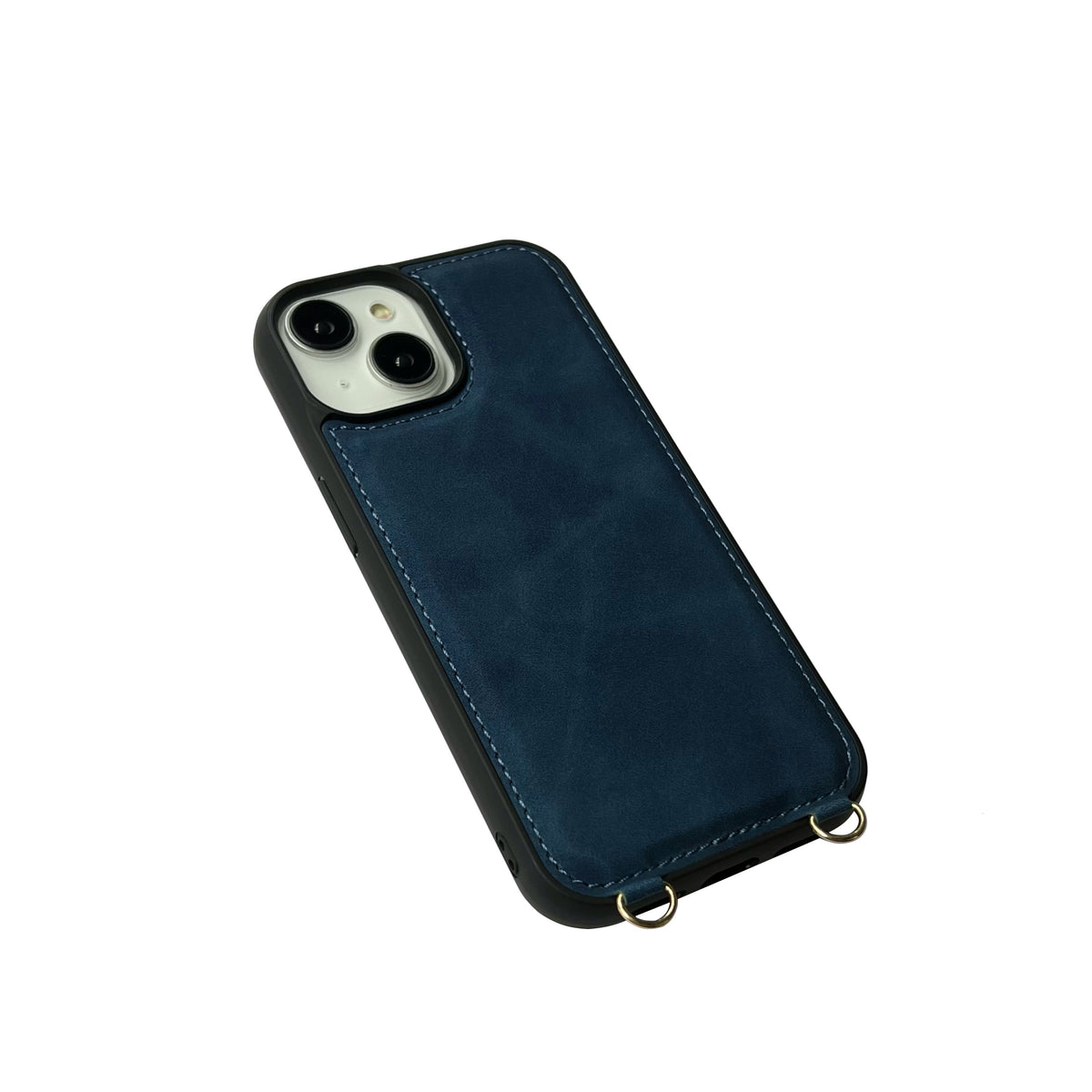 Apple iPhone 16 Plus Case - Navy Blue - Luxury Wallet Case with Mirror and Phone Strap