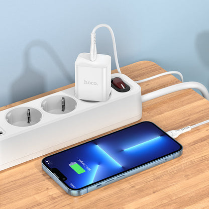 Hoco N27 20W USB-C Schnellladegerät mit Lightning-Kabel 1m - Schwarz