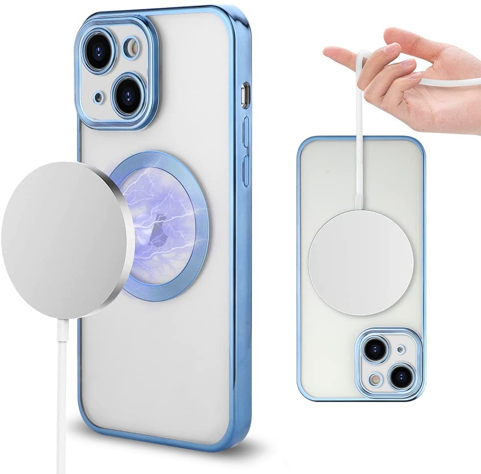 Apple iPhone 13 Hoesje - Blauw - Siliconen MagSafe Back Cover
