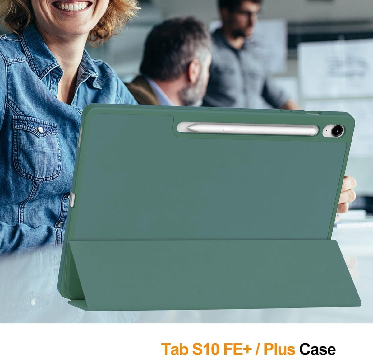 Samsung Galaxy Tab S10 FE Plus Tablethoes - Donker Groen - Smart Cover