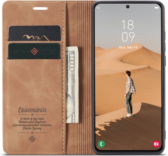 Samsung Galaxy S23 Plus Hoesje - Sienna Brown - Dunne Bookcase