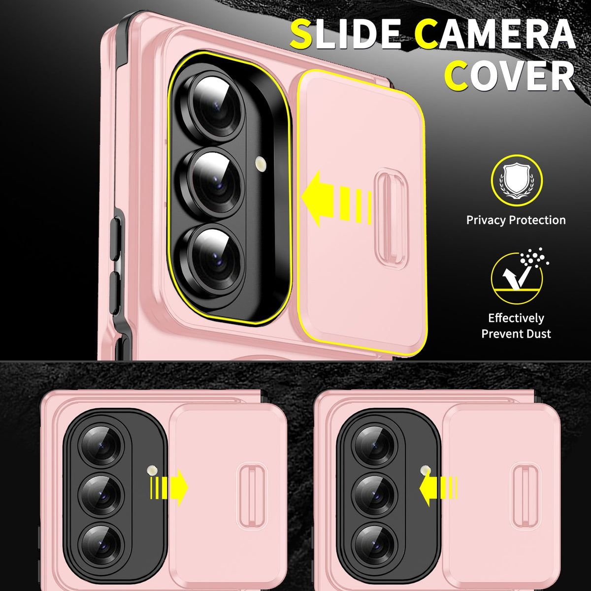 Samsung Galaxy Z Fold 7 Hoesje - Licht Roze - Kickstand Ring Back Cover