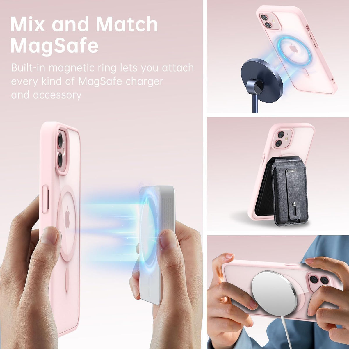 iPhone 12 Hoesje - Roze - Bumper MagSafe Back Cover
