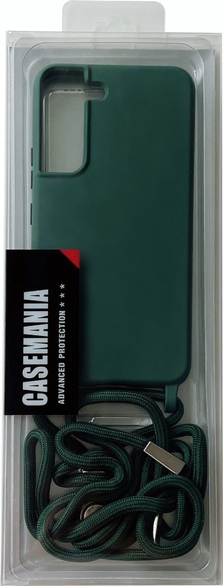Samsung Galaxy S22 Plus Hoesje - Groen - Siliconen Back Cover met Telefoonkoord