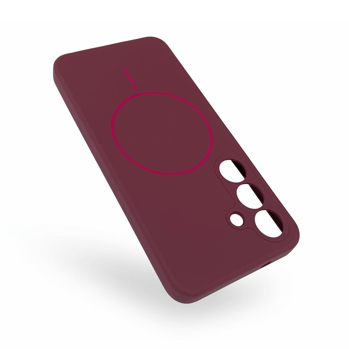 Samsung Galaxy S25 Hoesje - Bordeaux - Liquid Siliconen MagSafe Thin Ring Back Cover