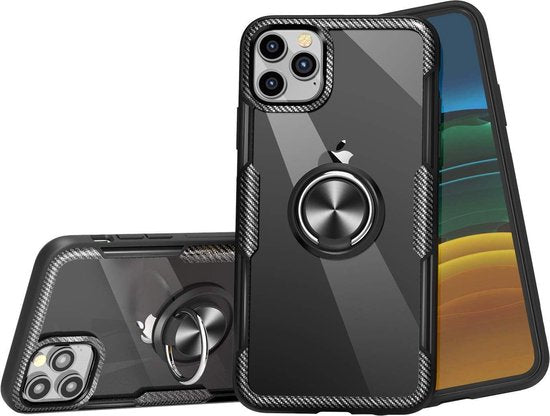Apple iPhone 11 Pro Hülle - Schwarz - Ständer Ring Backcover