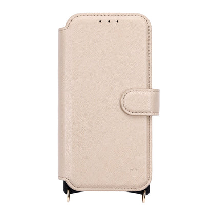 Apple iPhone 16 Hoesje - Beige - CM Amsterdam Back Cover met Telefoonkoord