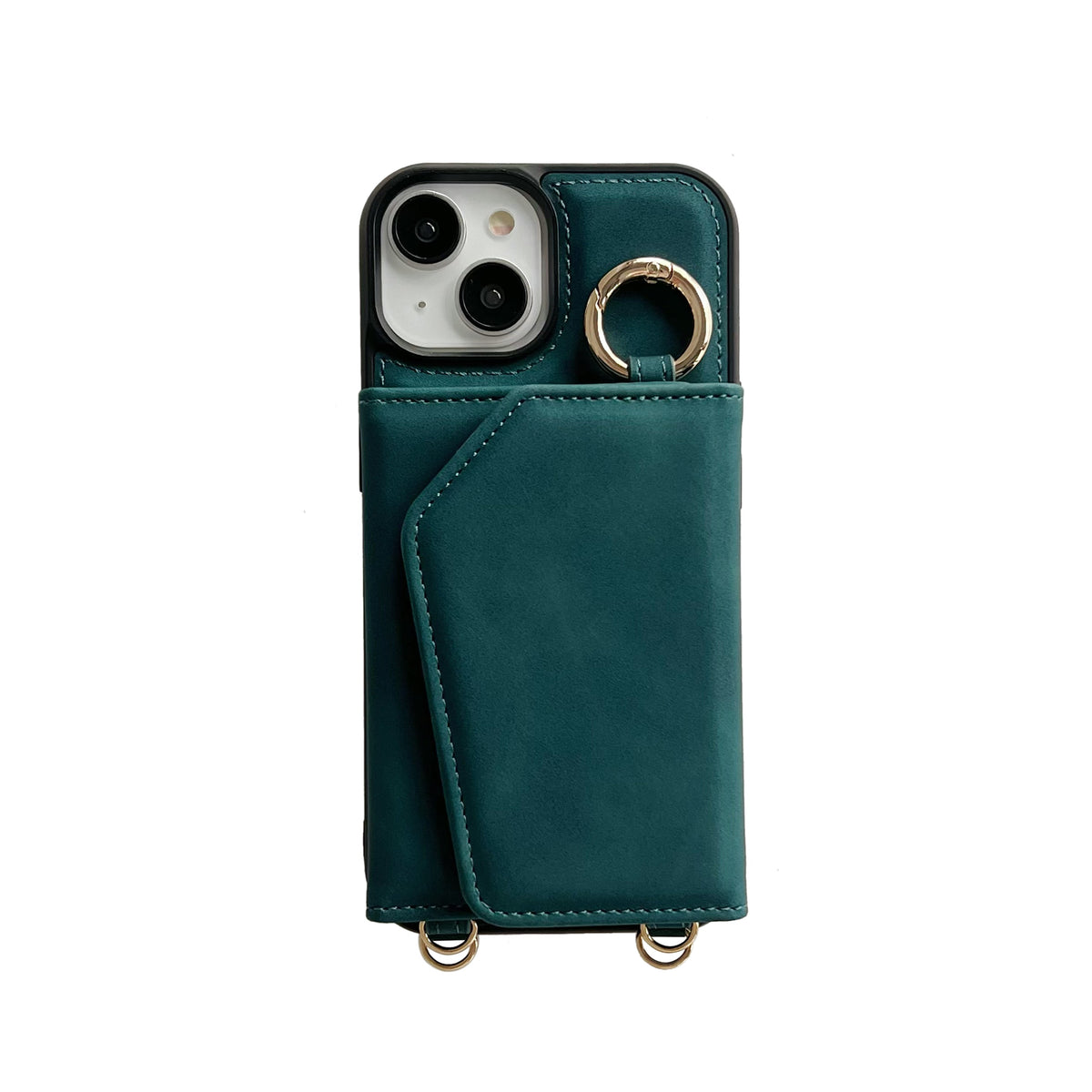 Apple iPhone 16 Plus Hoesje - Emerald Green - Luxe Bookcase met Telefoonkoord
