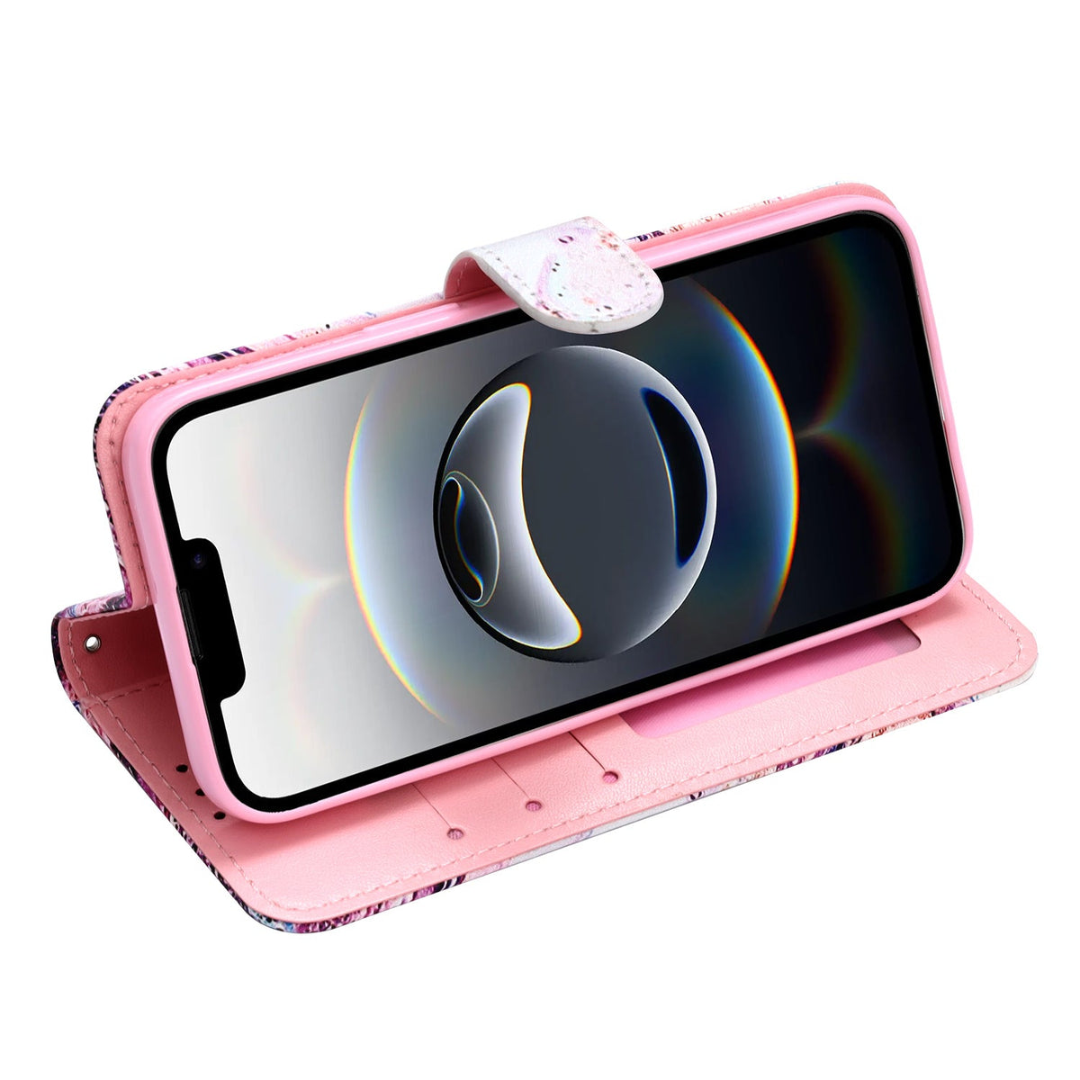 Apple iPhone 17 Case - Pink Flowers and Butterflies - Print Wallet Case