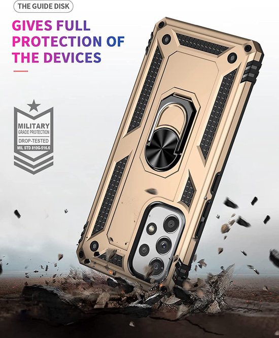 Samsung Galaxy A33 5G Hoesje - Goud - Armor Kickstand Back Cover