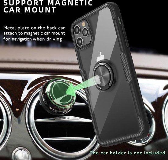 Apple iPhone 11 Pro Hülle - Schwarz - Ständer Ring Backcover