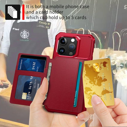 Apple iPhone 15 Pro Case - Red - Back Cover with Card Holder